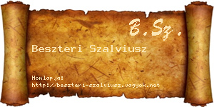 Beszteri Szalviusz névjegykártya